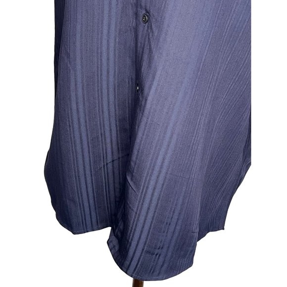 NWT Axcess A Claiborne Co Men’s XL dress shirt blue pinstripes collar button dow - Picture 6 of 16